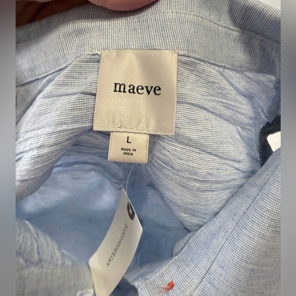 Maeve | SZ Large | Blue Short Romper Sleeveless Button Front Playsuit | NWT - Picture 11 of 13